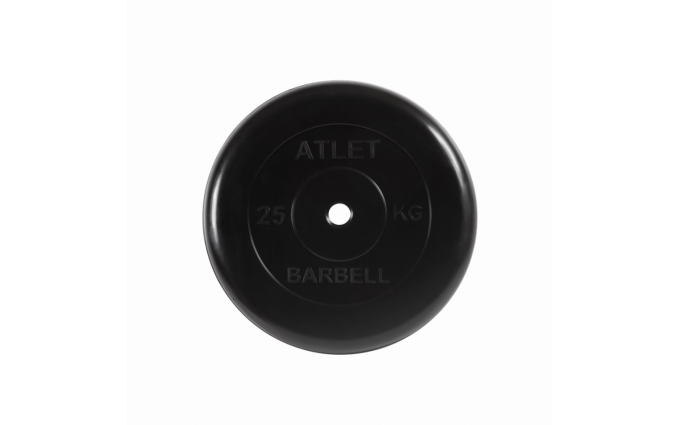Диск обрезиненный черный MB ATLET d-26 25кг Диск обрезиненный черный MB ATLET d-26 25кг